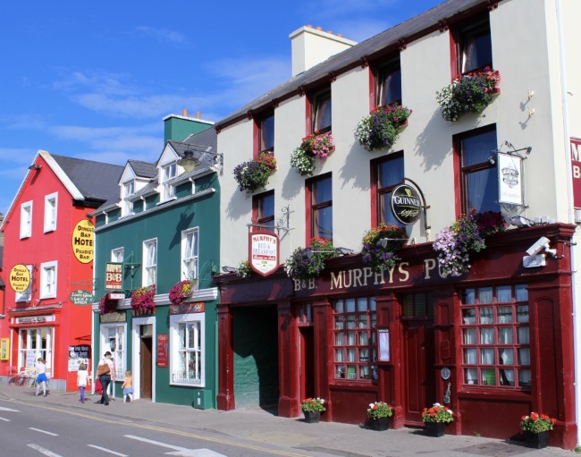 The colourful pubs and shops of Dingle